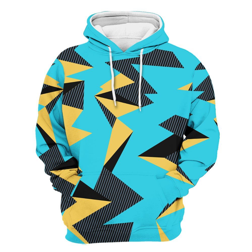 Hoodie To Match Retro Gamma Blue 11s - Geometric Camouflage Pattern All Over Print
