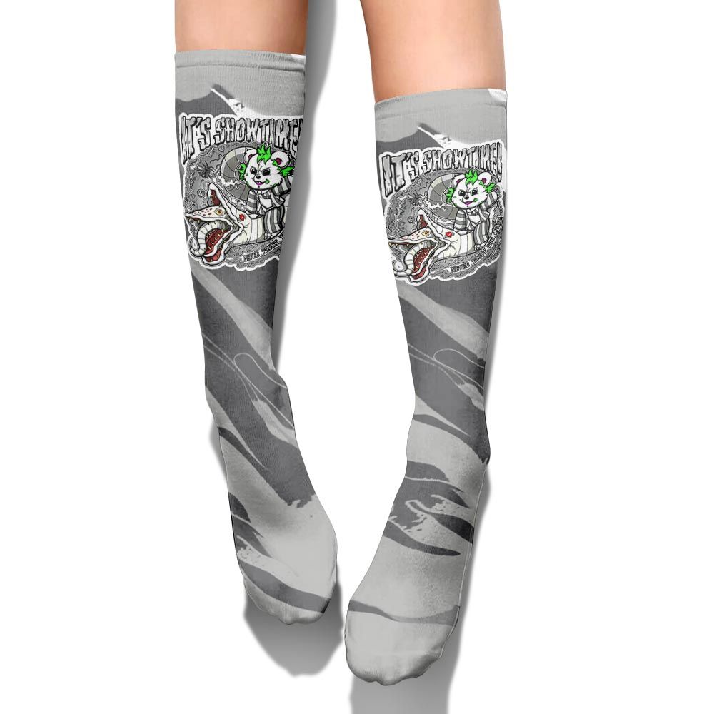 Sock To Match Retro Wet Cement 4s - Showtime Beetle Juice Bear Halloween