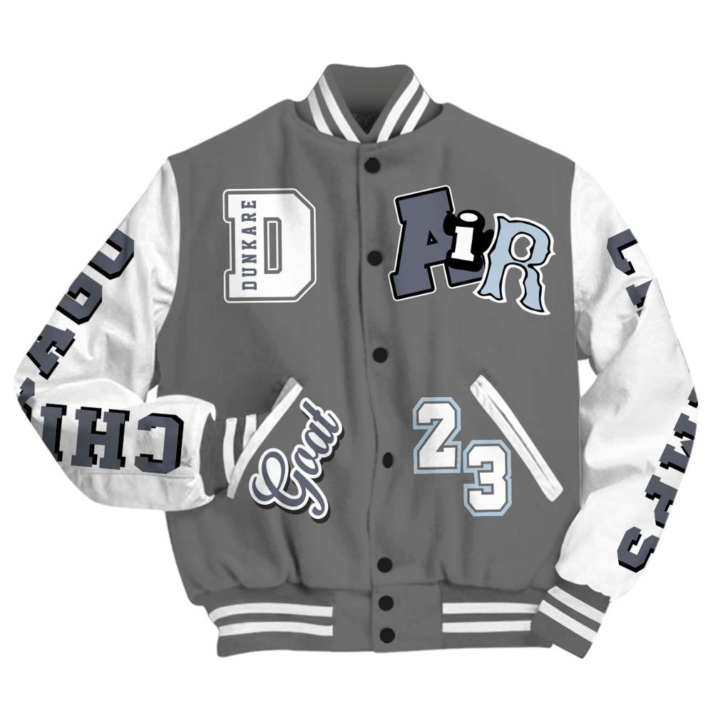 Varsity Jacket To Match Cool Grey 6s - AIR Number 23 GOAT All Over Print