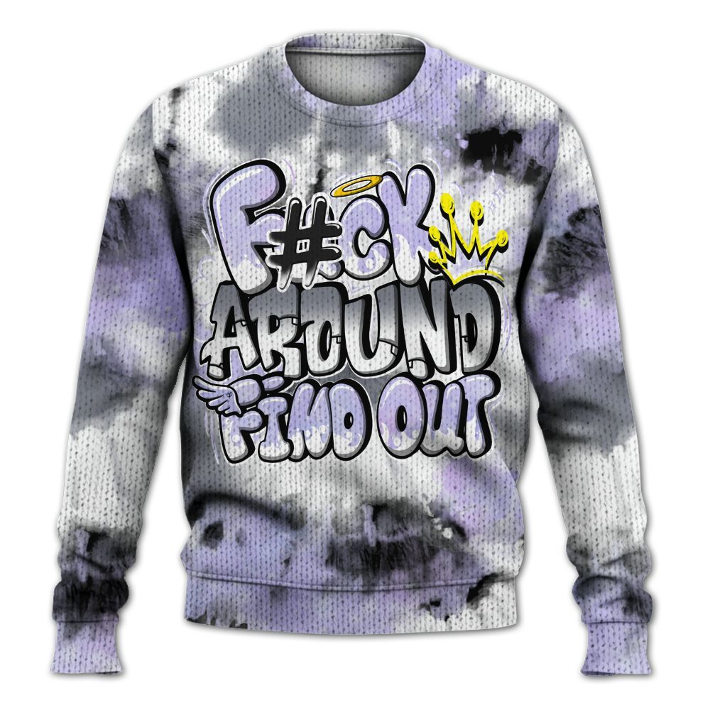 Knitted Sweater To Match Zen Master 4s - Tie Dye FK Around Find Out