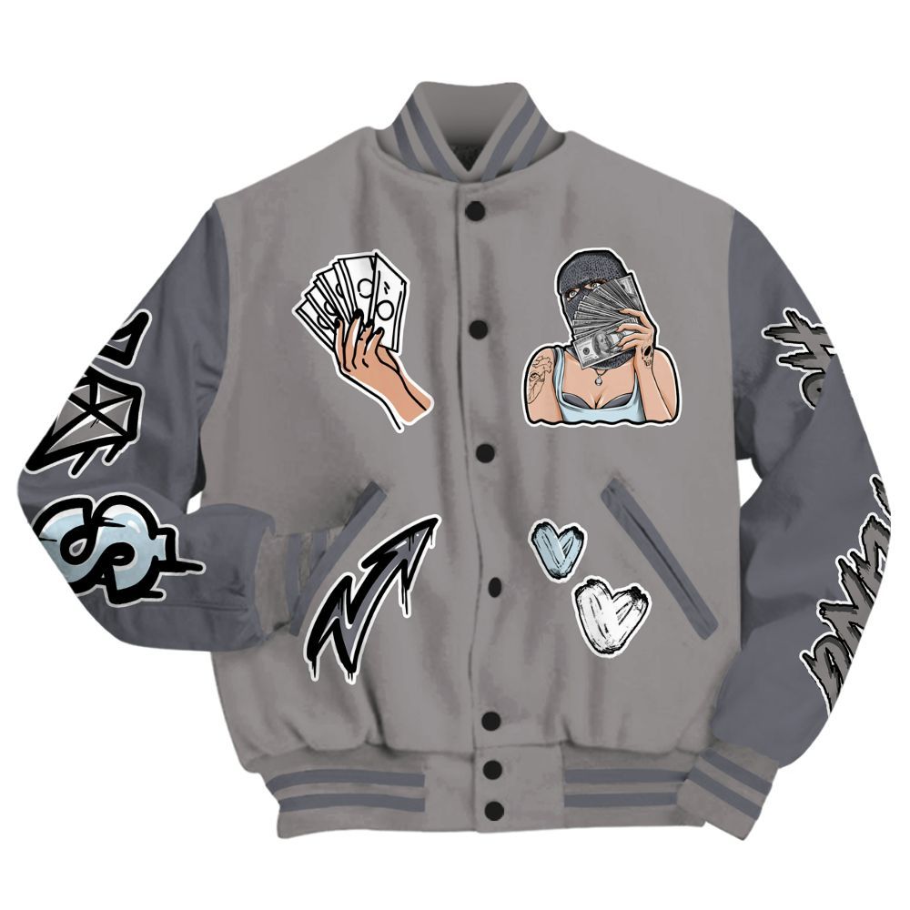 Varsity Jacket To Match Cool Grey 11s - Hustling Unique All Over Print