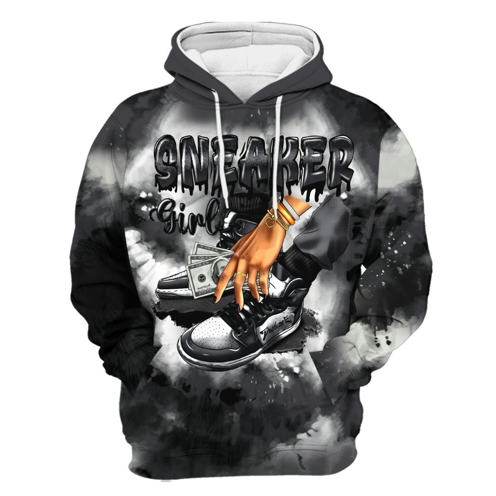 Hoodie To Match Fear 4s - SNEAKER Girl Money Drip Tie Dye All Over Print