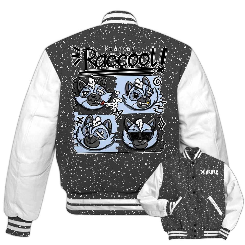 Varsity Jacket To Match Reverse Black White 6s - Raccool Raccoon Varsity Jacket Unisex