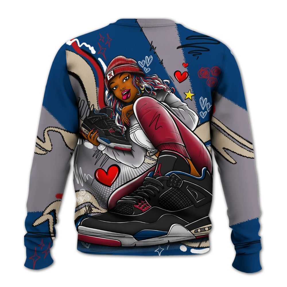 Sweatshirt To Match Rare Air 4s - Sneaker Girl With Shoes All Over Print
