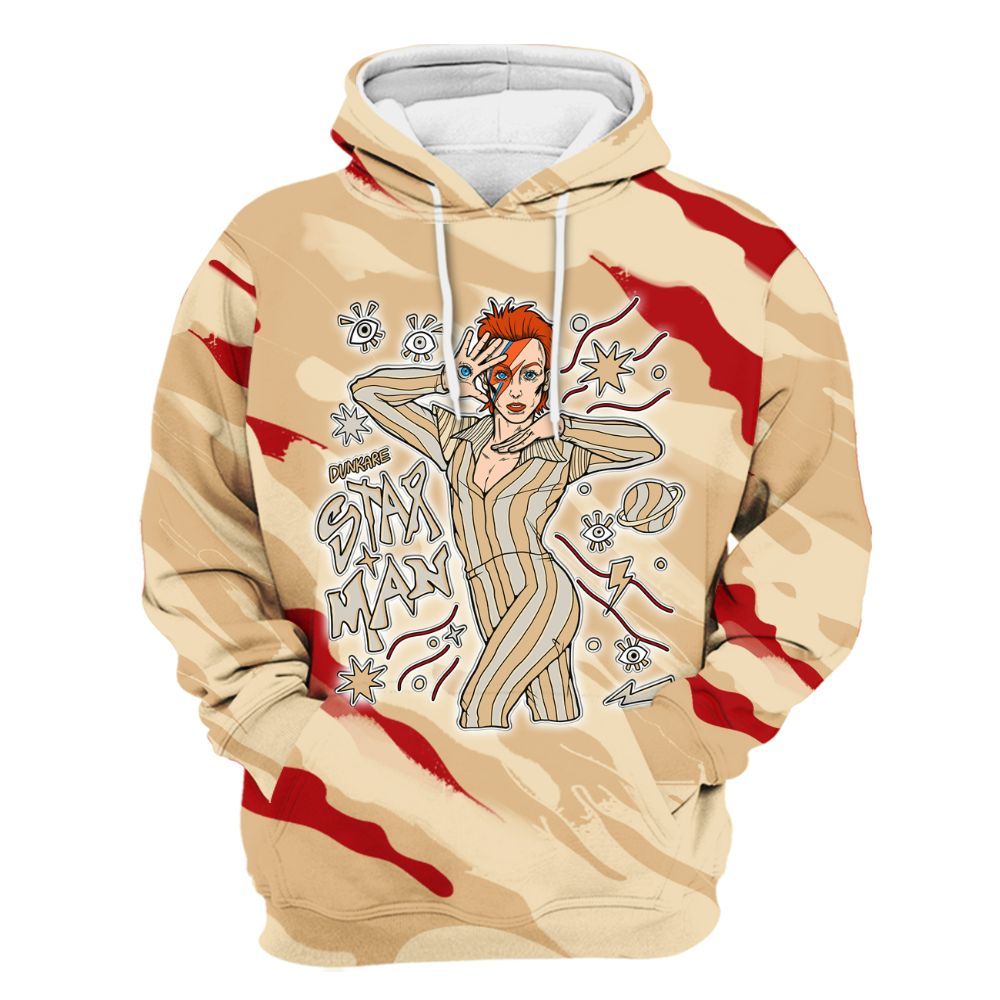 Hoodie To Match Dunk Low Strawberry Waffle - Starmans Graphics Colored All Over Print