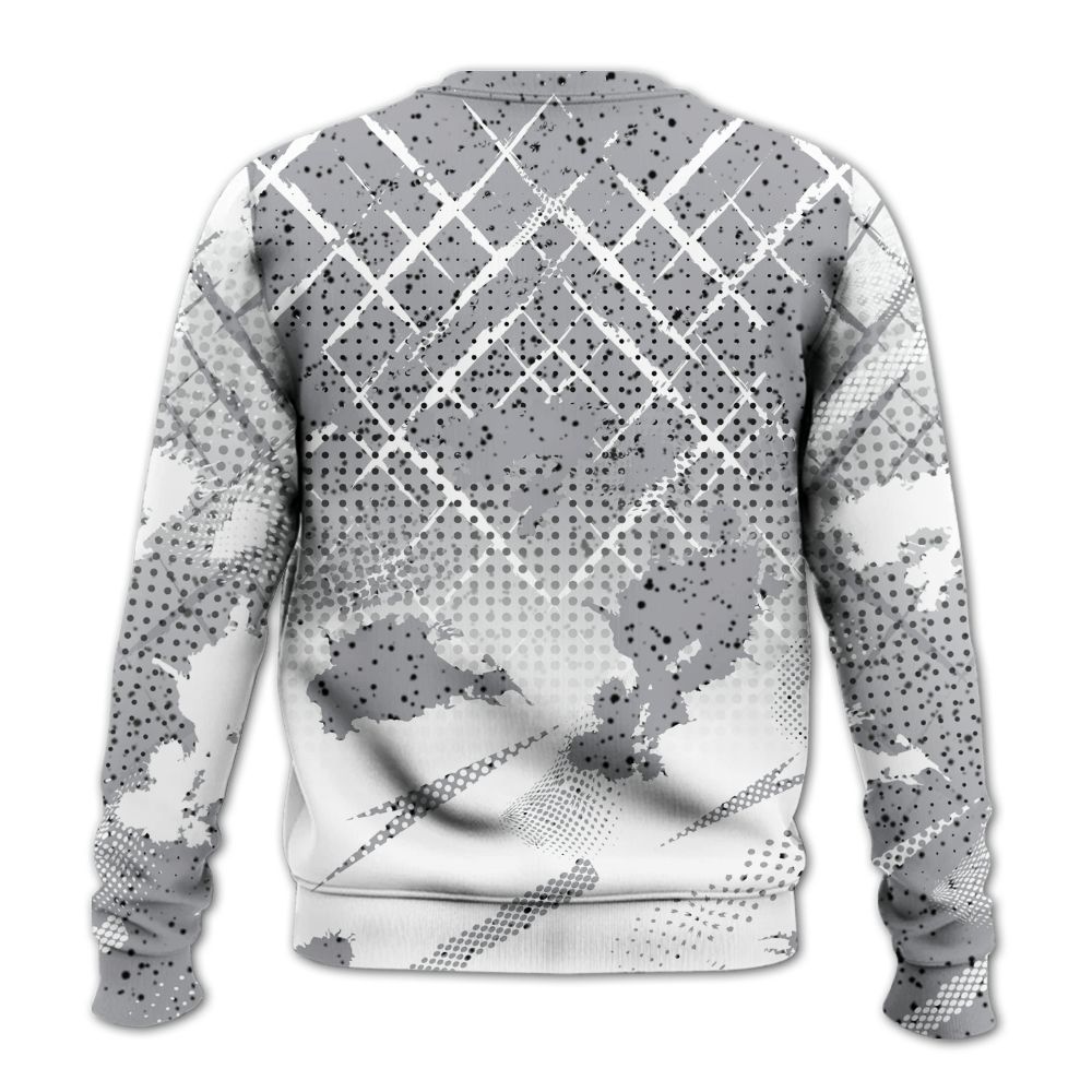 Sweatshirt To Match White Cement 4s - Halftone Stand Business Dripping All Over Print