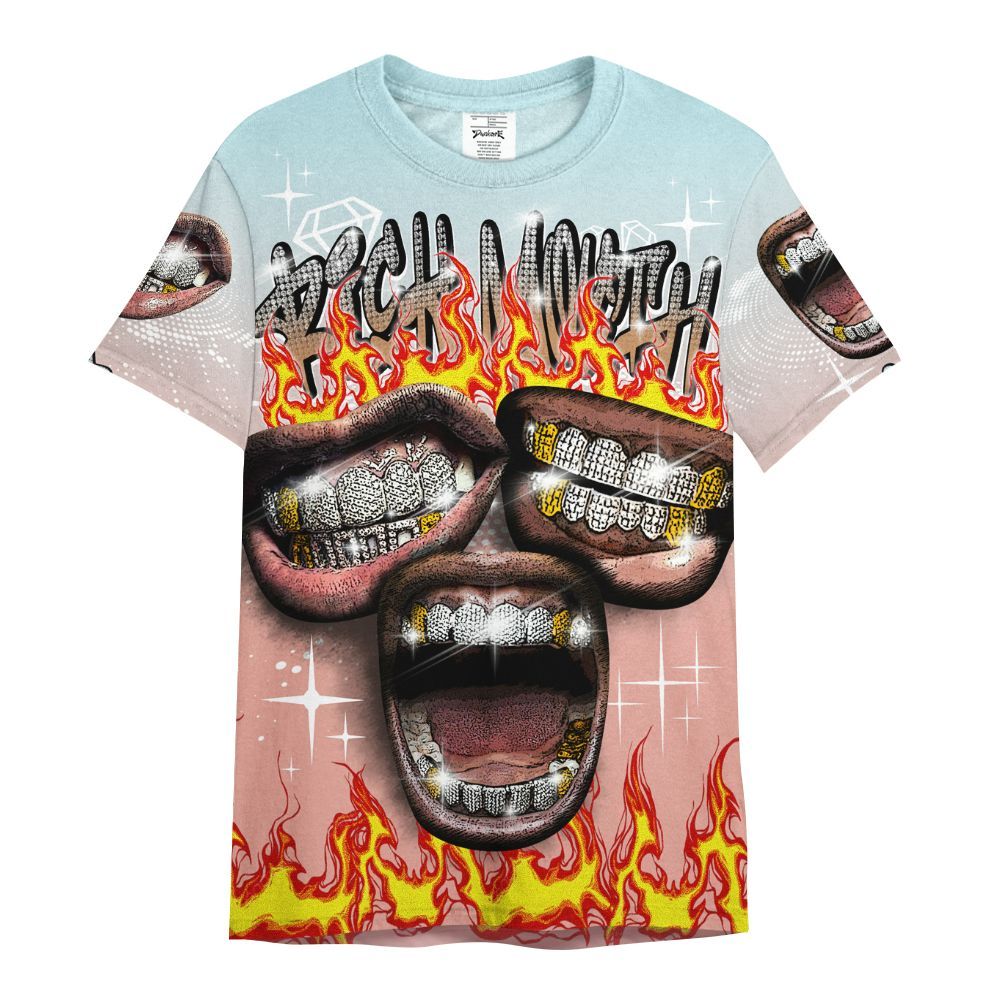 Shirt To Match Dunk Low Glacier Arctic - Rich Mouth Fire Rap Retro 90s All Over Print
