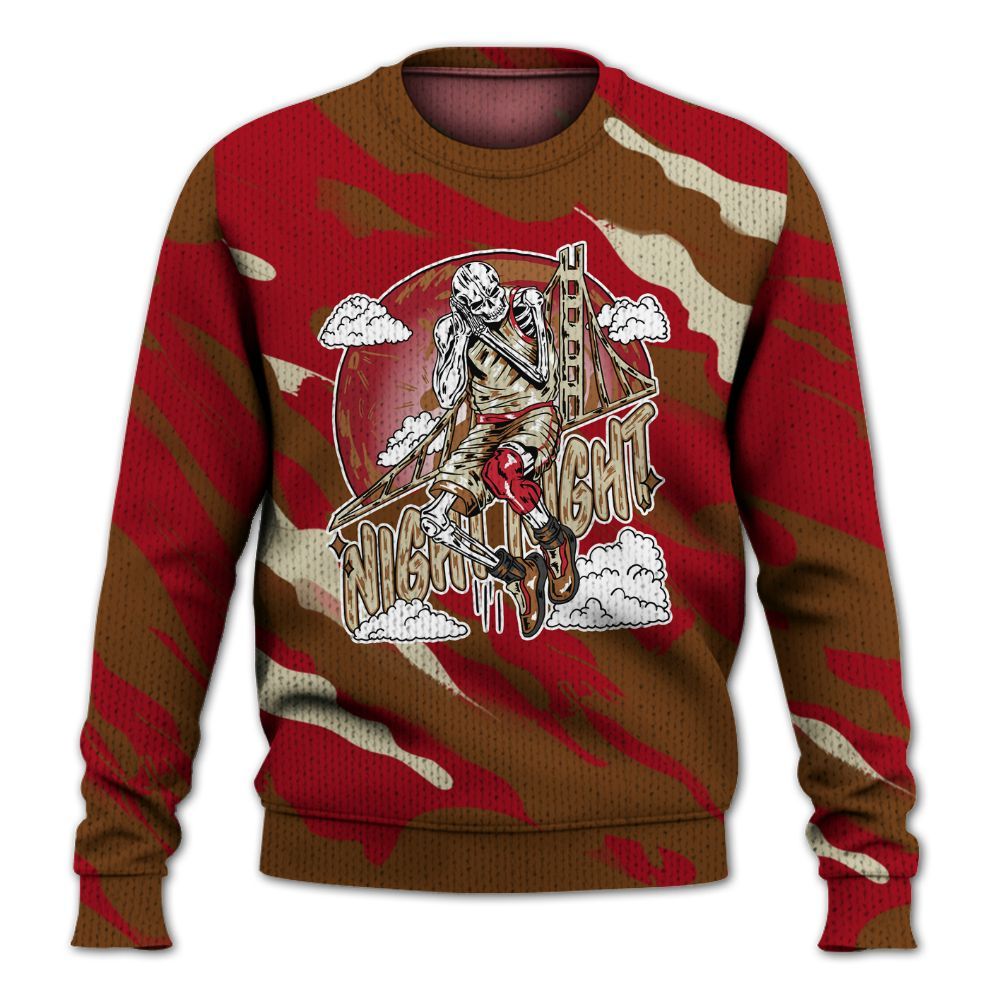 Knitted Sweater To Match Archaeo Brown 5s - Seeya Skeleton Colored