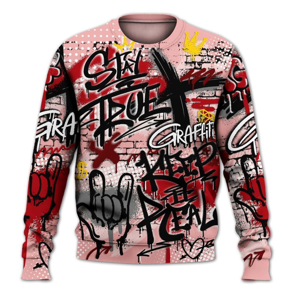 Sweatshirt To Match Low Valentines Day 1s - True It Real Graffiti Streetwear All Over Print