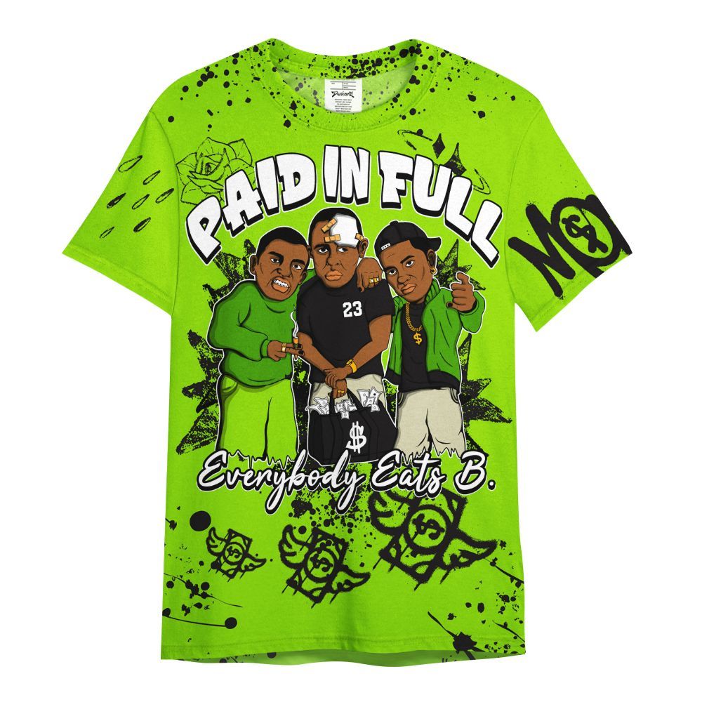 Shirt To Match Electric Green 6s - Everybody Paid In Full Crayon All Over Print
