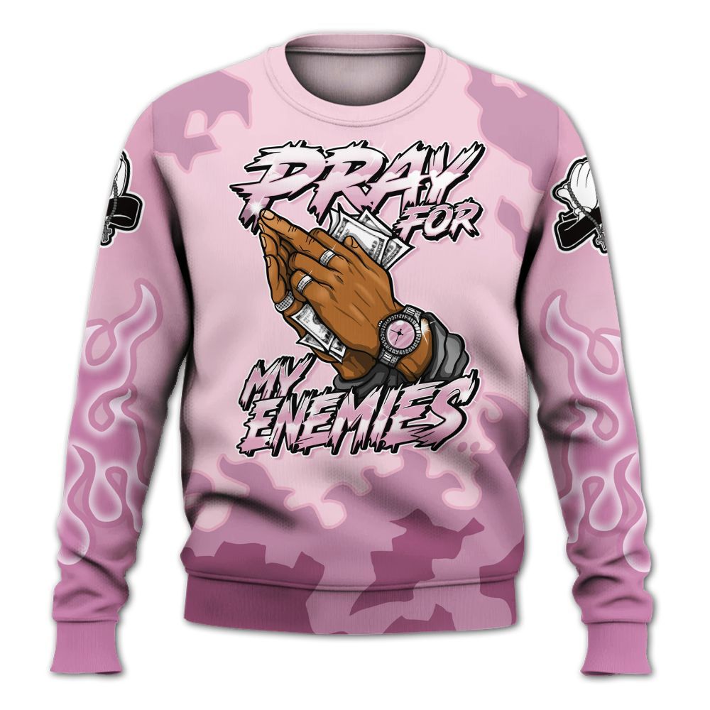 Sweatshirt To Match Orchid 4s - Prayed For Enemies Graphic Blessing All Over Print