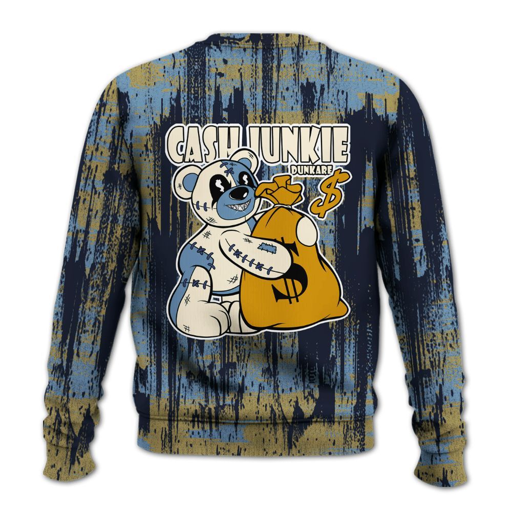 Sweatshirt To Match High OG First In Flight 1s - Cashs Junkie Bear Glitch Art All Over Print