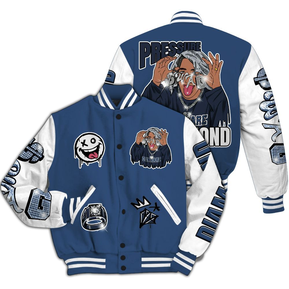 Varsity Jacket To Match Midnight Navy 4s - Pressures Makes Varsity Jacket To Match All Over Print