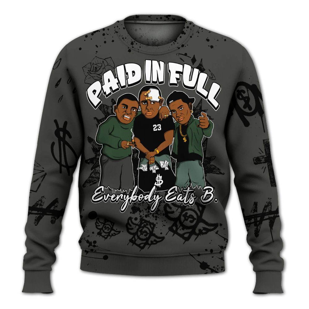 Sweatshirt To Match Dunk Low Skateboards Black - Everybody Paid In Full Crayon All Over Print