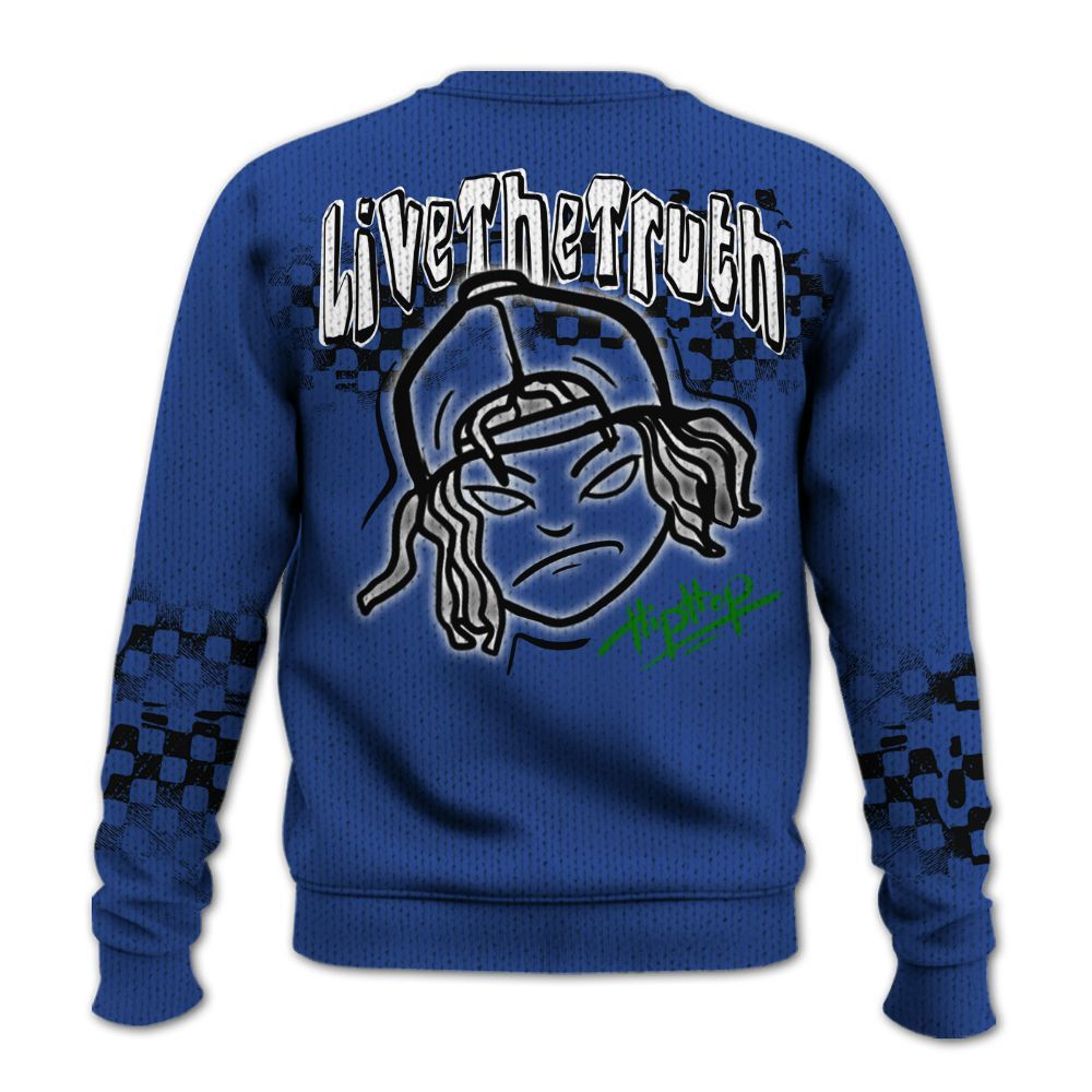 Knitted Sweater To Match Retro Hyper Royal 13s - Feel Life Street Style