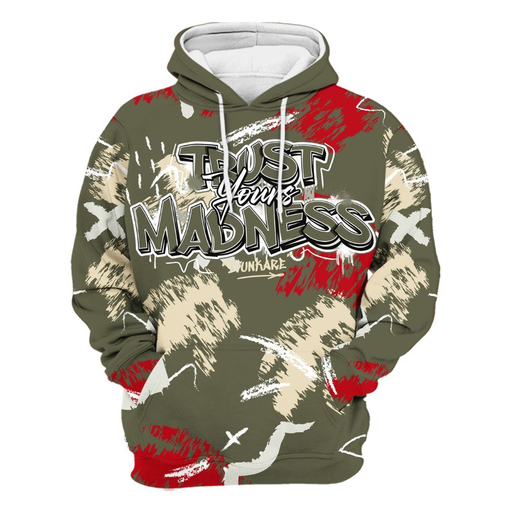 Hoodie To Match Low OG Medium Olive 1s - Trust Your Madness Retro All Over Print