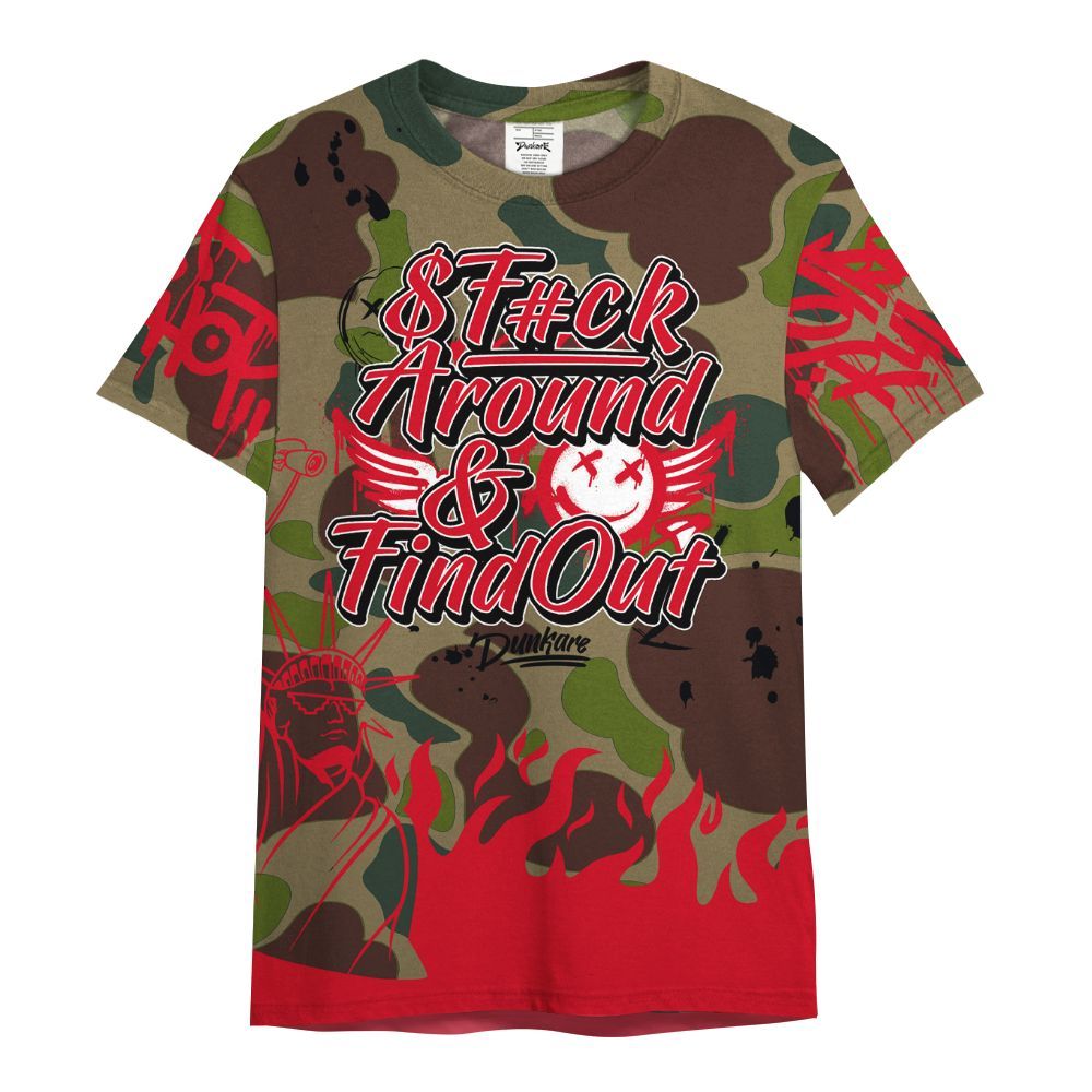 Shirt To Match Air Max 90 Duck Camo Red - Graphic Fck Around Find Out All Over Print