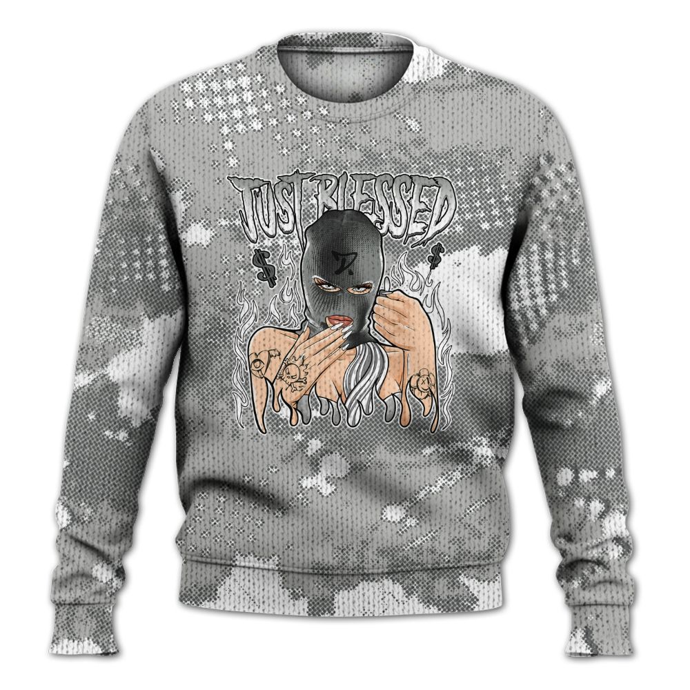 Knitted Sweater To Match Paris Cement Grey 4s - Blessed!! Smoke Dot