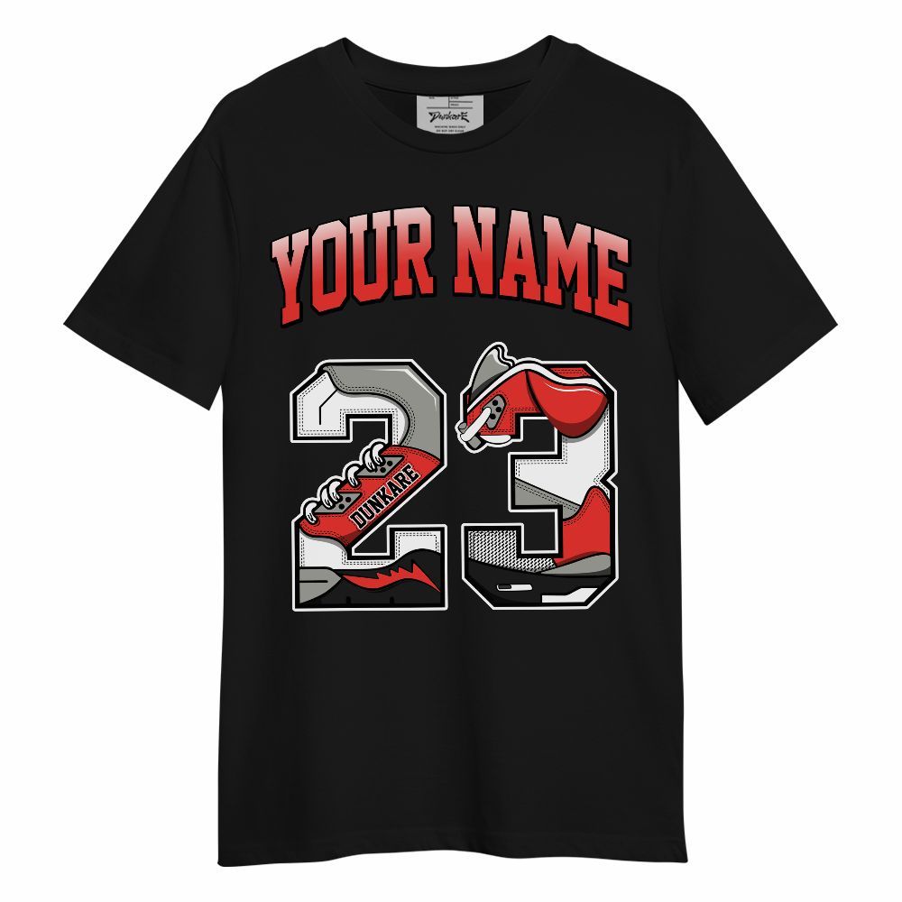 Shirt To Match Vomero 5 Bright Crimson Custom Name Number 23 5s Unisex Shirt