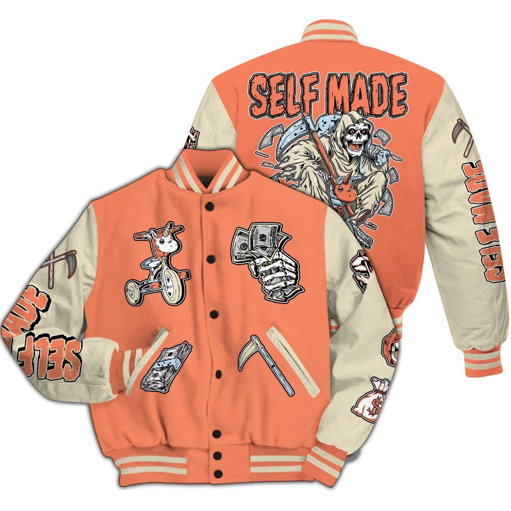 Varsity Jacket To Match DJ Khaled Crimson Bliss 5s - Self Make Skeleton All Over Print
