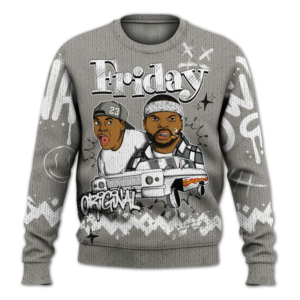 Knitted Sweater To Match Cool Grey 9s - Friday Sneaker Crayon