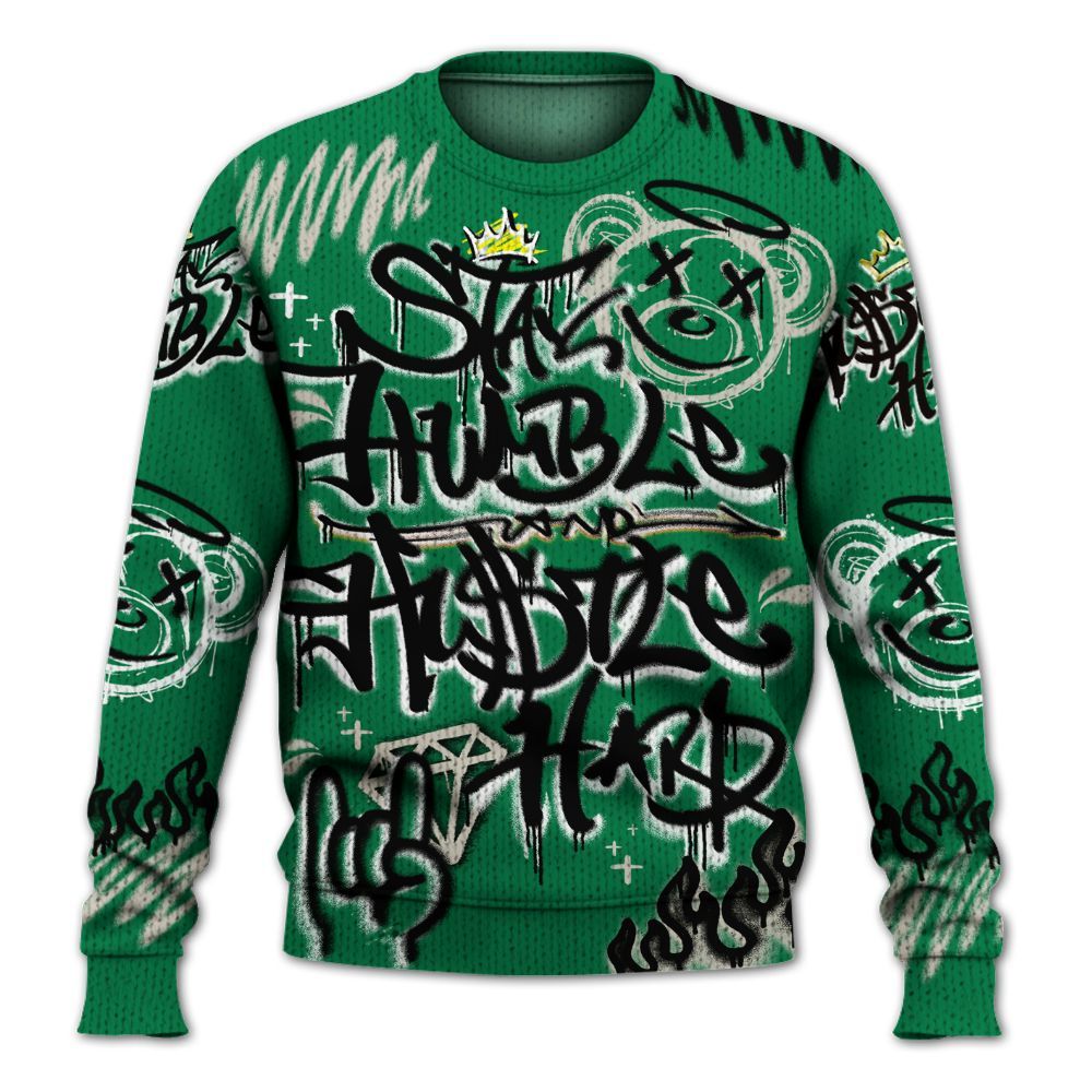 Knitted Sweater To Match Lucky Green 2s - Humble Drip Streetwear Graffity