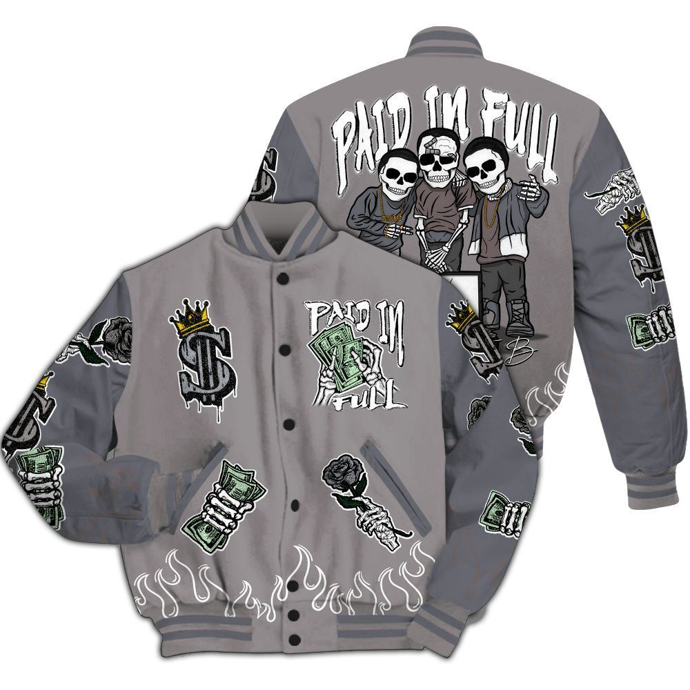 Varsity Jacket To Match Cool Grey 11s - Fire Everybody Paid In All Over Print
