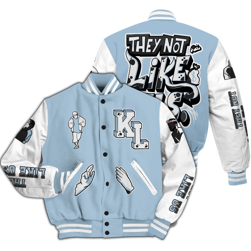 Varsity Jacket To Match Mid Ice Blue 1s - Dislike Us Graphic All Over Print
