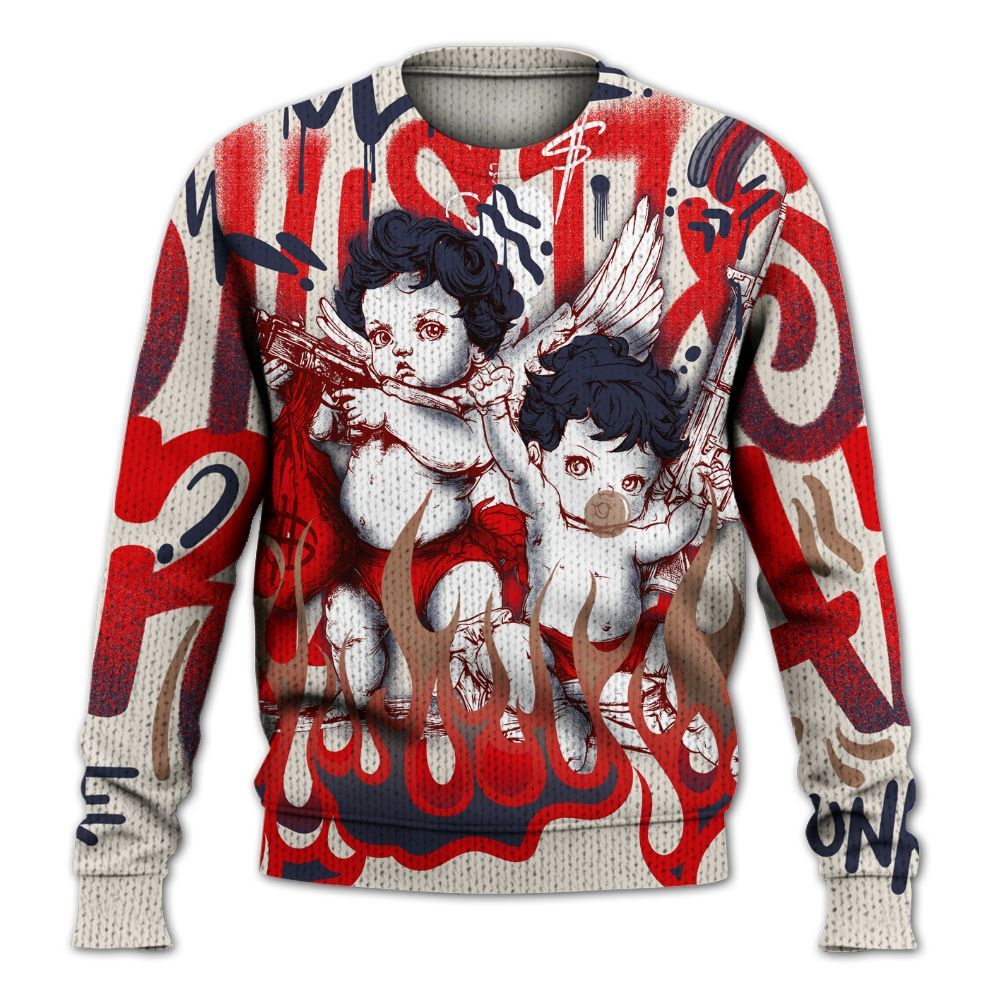 Knitted Sweater To Match Low OG Howard University 1s - Angel Hustle Hard