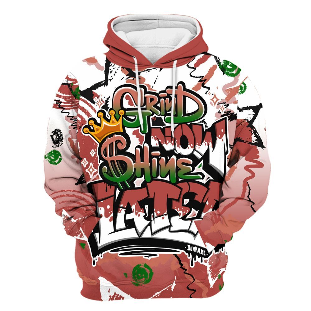 Hoodie To Match Dune Red 13s - Grind Shine Later Drip All Over Print