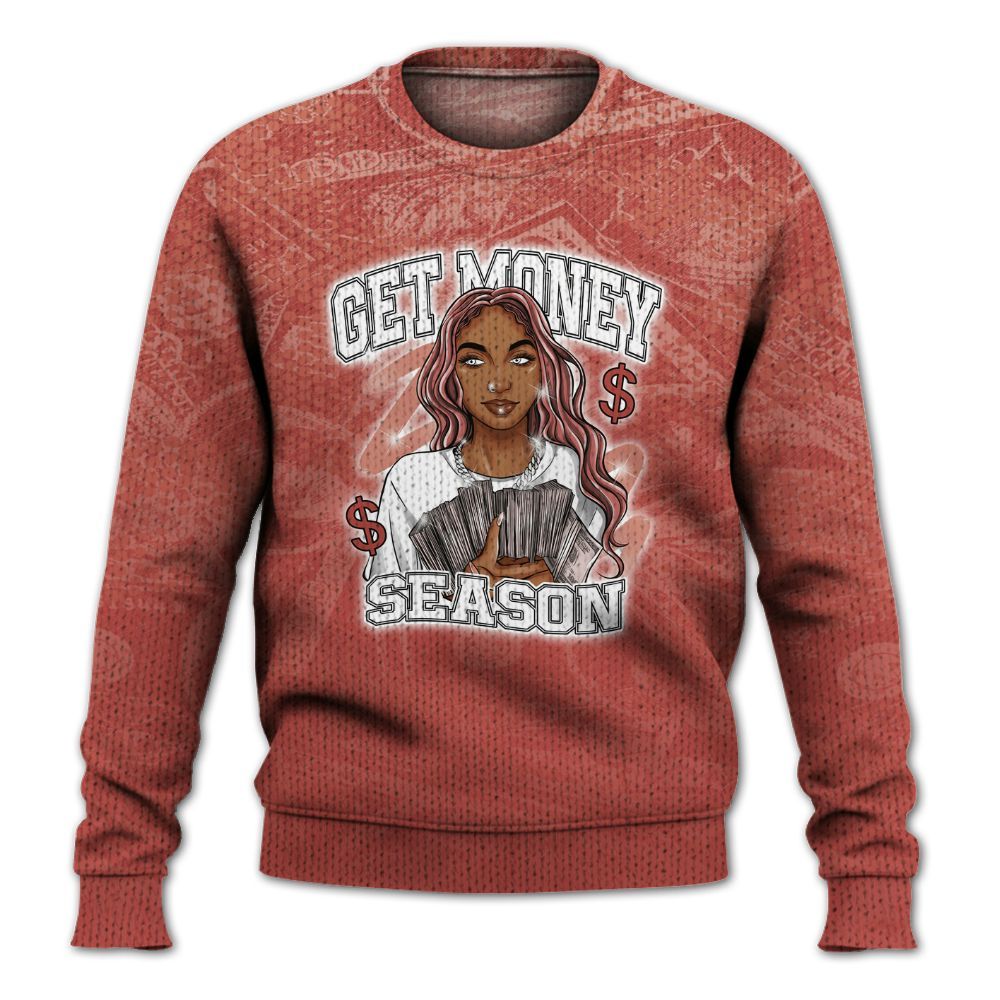 Knitted Sweater To Match Dune Red 13s - Get Moneys Season Banknote
