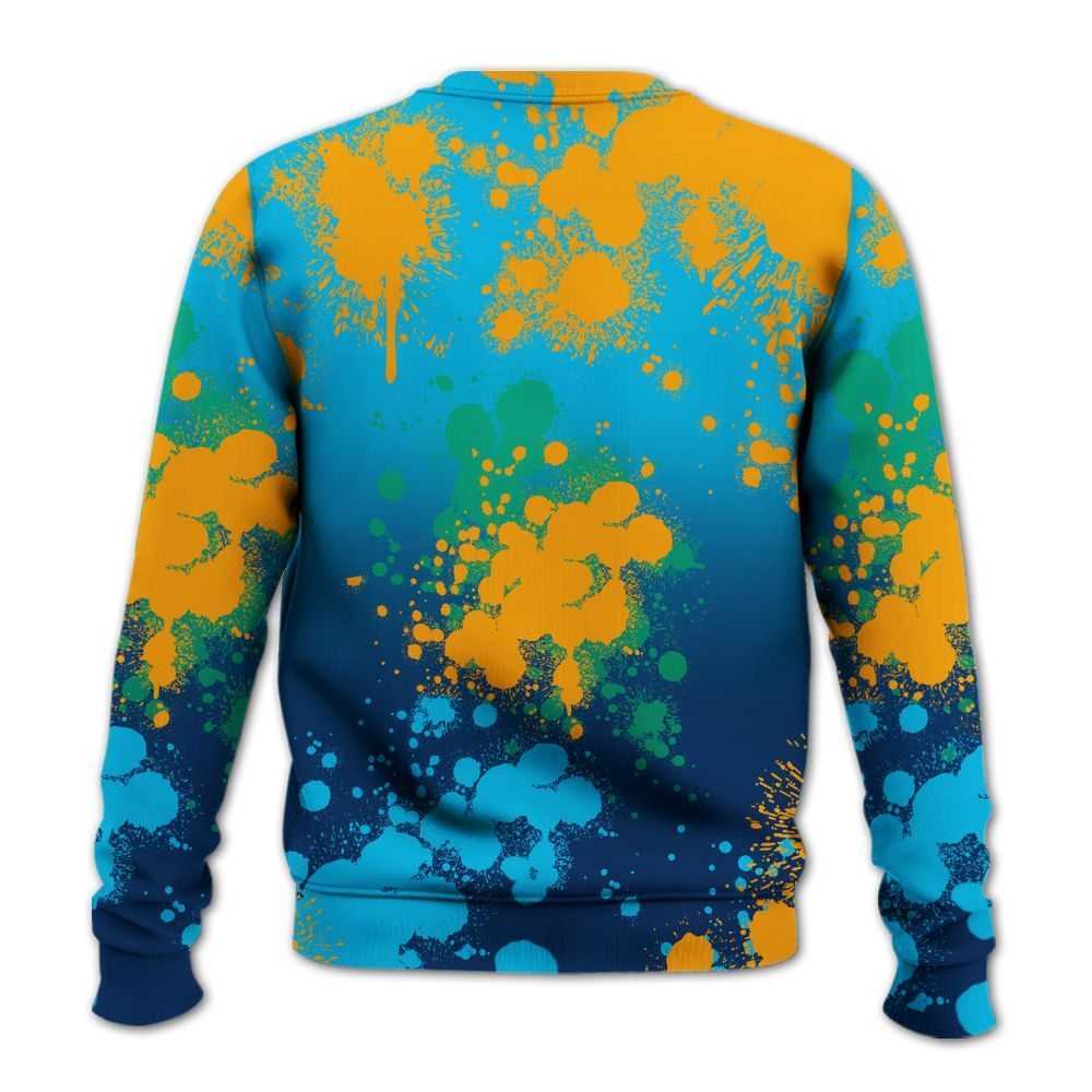 Sweatshirt To Match Dunk Low GS Electric Algae - God Blessed Ink Drip All Over Print