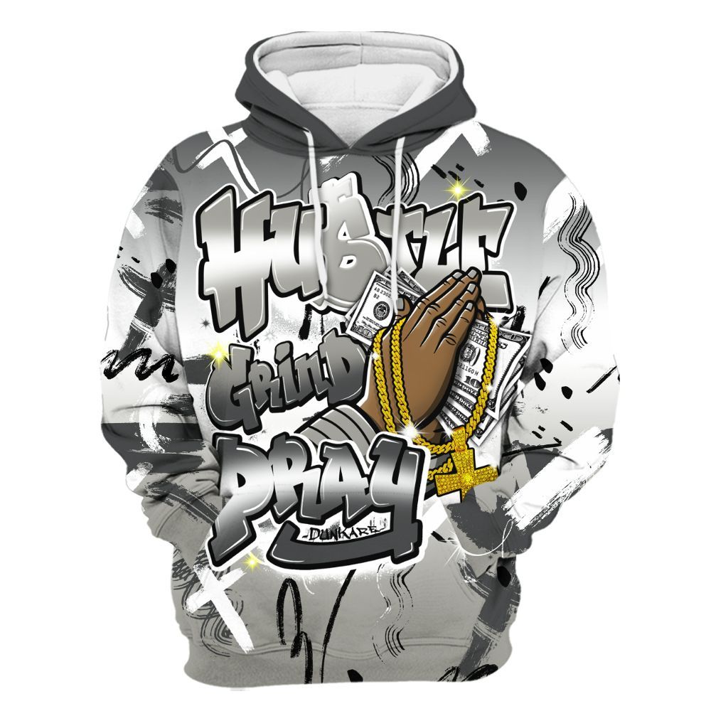 Hoodie To Match High Satin Shadow 1s - Money Hustle Grind Pray All Over Print