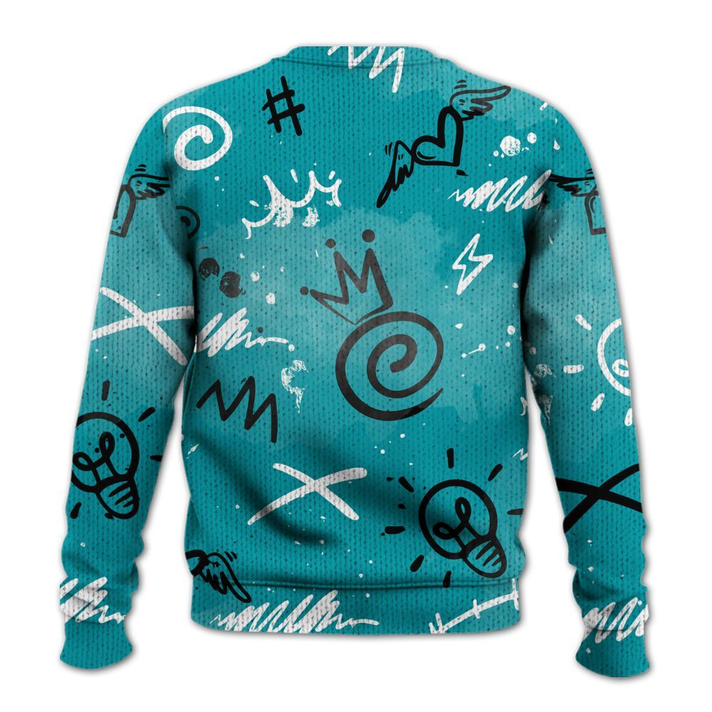 Knitted Sweater To Match Air Griffey Max Aquamarine 1s - Drip Been Di2ferent