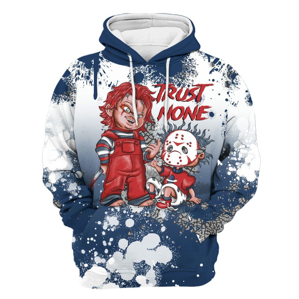 Hoodie To Match SP Sport Royal 3s - Trust No One Scary All Over Print