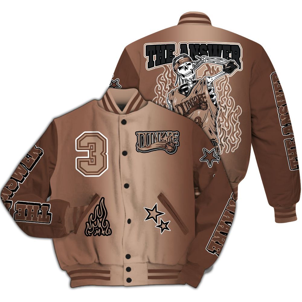 Varsity Jacket To Match KD 4 Christmas - Allen Answer Skeleton All Over Print