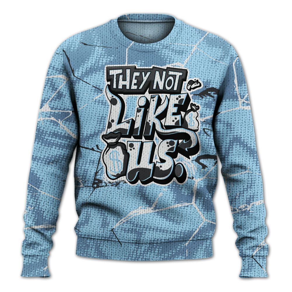 Knitted Sweater To Match Legend Blue 11s - Dislike Us Graphic