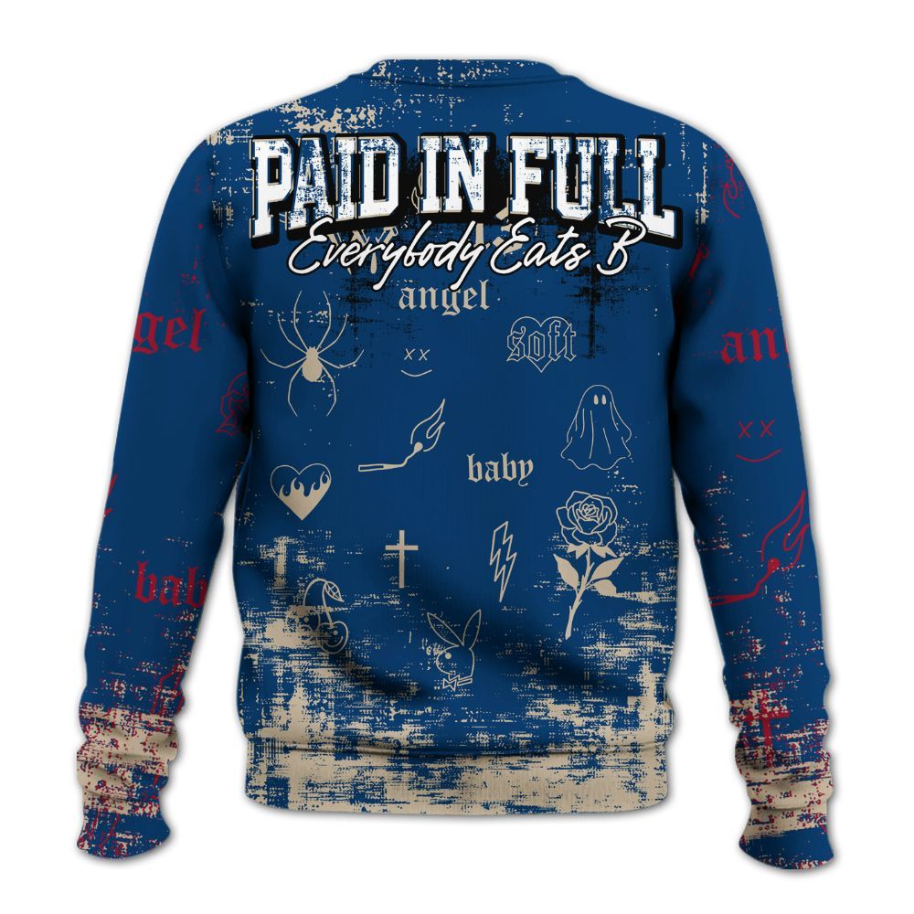 Sweatshirt To Match Rare Air 4s - Paid In Full Money All Over Print