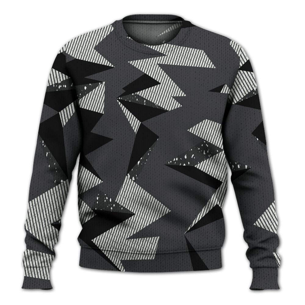 Knitted Sweater To Match Fear 4s - Geometric Camouflage Pattern