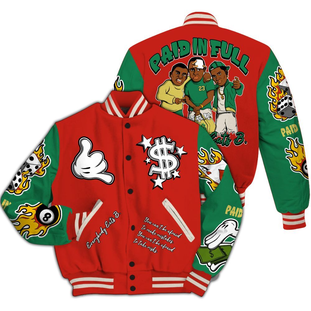 Varsity Jacket To Match Retro El Vuelo 3s - Everybody Paid In Full Graphic All Over Print