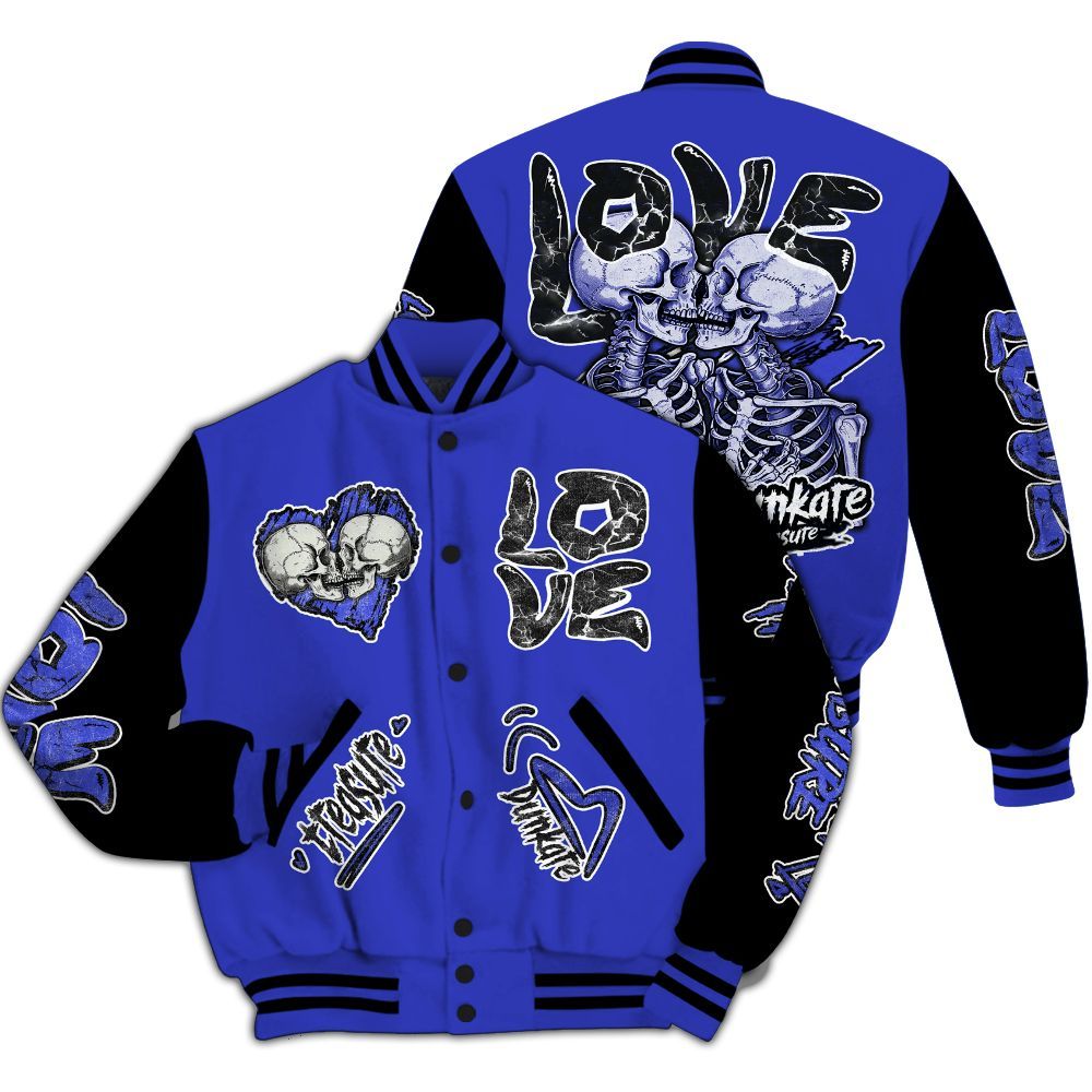 Varsity Jacket To Match Retro Black Concord 12s - Skull Bear All Over Print