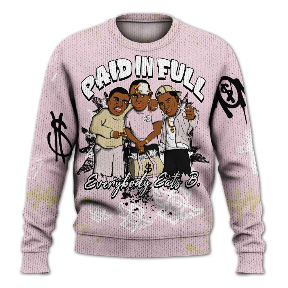 Sweater To Match Denim Iced Carmine 4s - Everybody Paid In Full Crayon Graphic