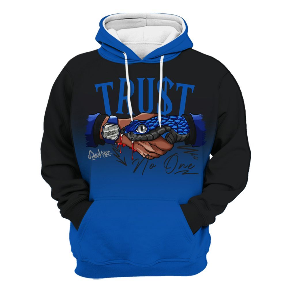 Hoodie To Match Racer Blue 5s - Snake Trust No One Drip All Over Print