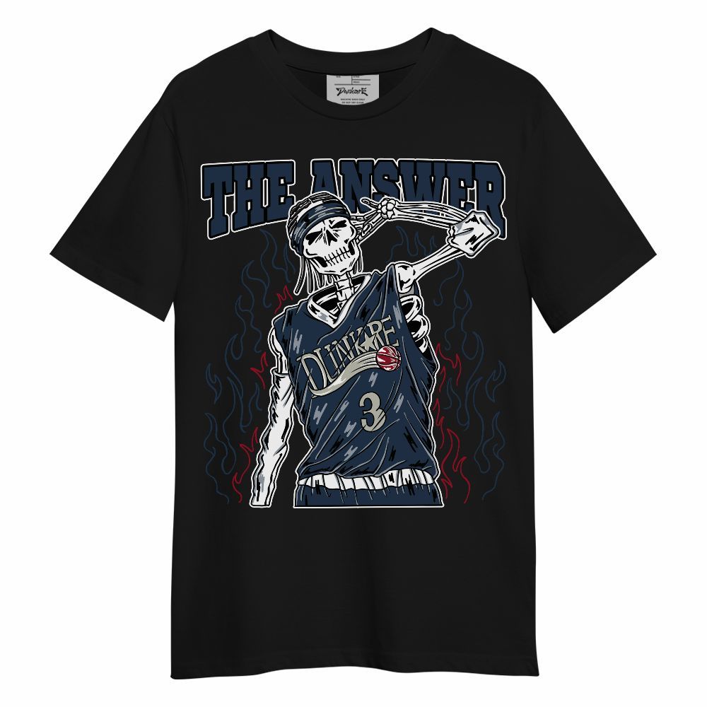 Shirt To Match Navy Blue 2024 6s - Allen Answer Skeleton Unisex Shirt