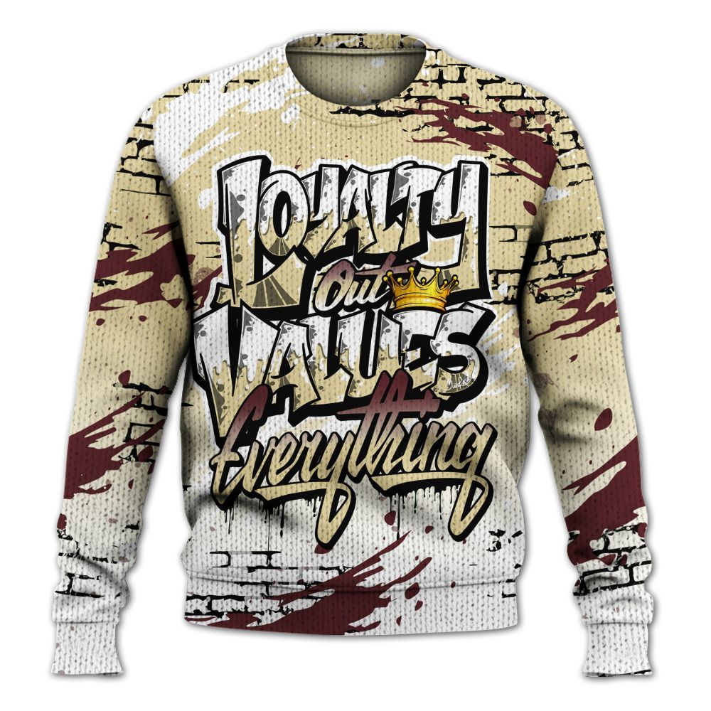 Knitted Sweater To Match Women Phantom 12s - Values Of Loyalty Drip