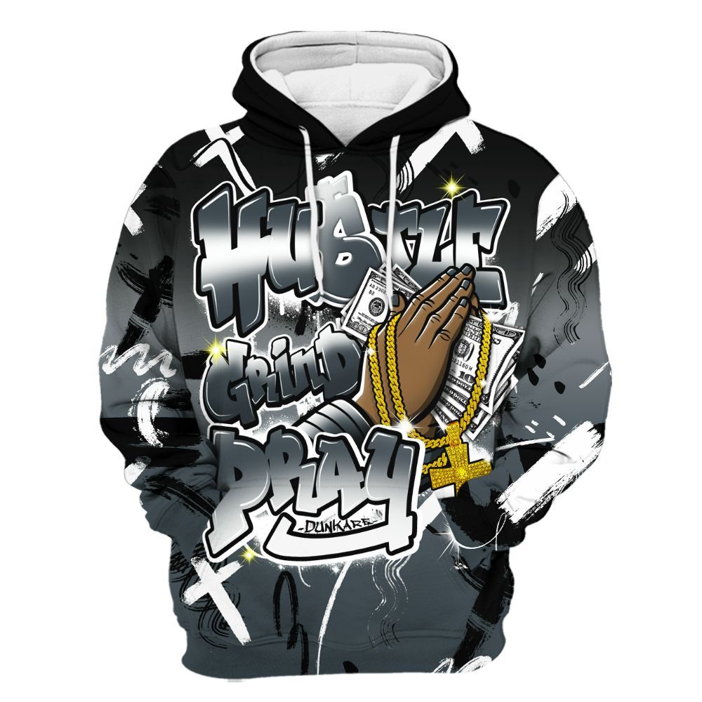 Hoodie To Match Air Max Sunder Gore Tex Black - Money Hustle Grind Pray All Over Print