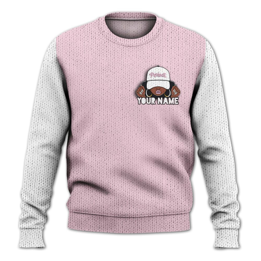 Knitted Sweater To Match Orchid 4s, Custom Name Black Girl