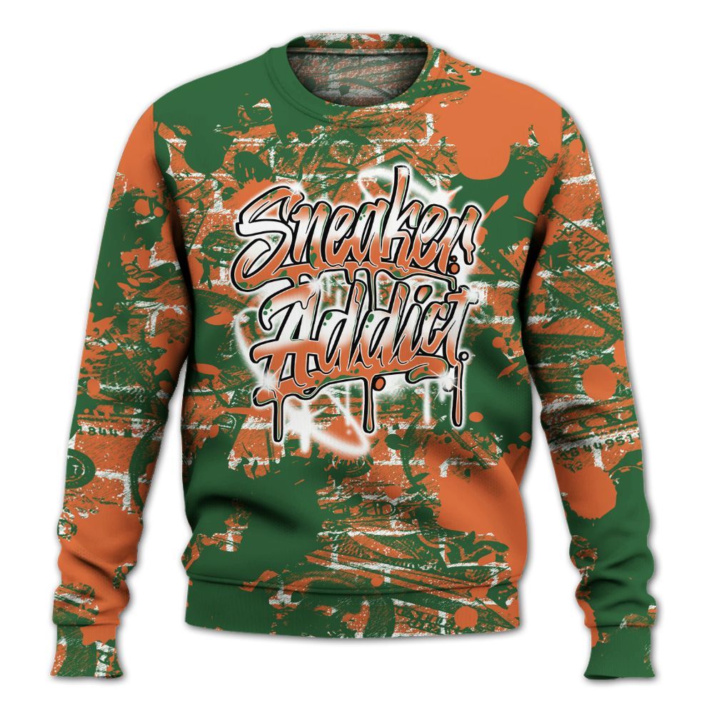 Sweatshirt To Match Low Miami 5s - Addiction Sneakers Graphic Street Art All Over Print