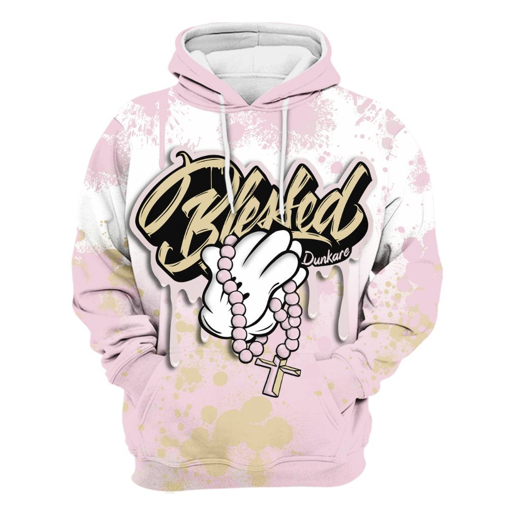 Hoodie To Match Denim Iced Carmine 4s - God Blessed Ink Drip All Over Print