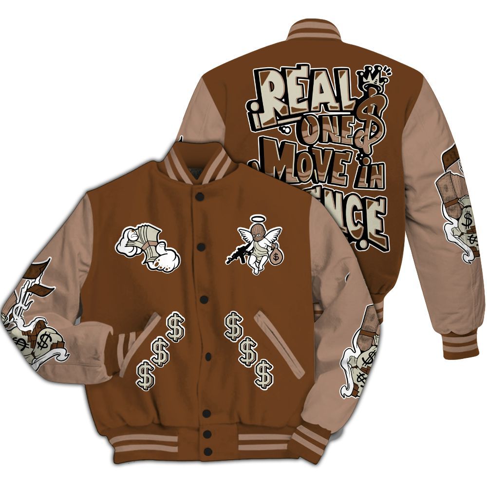 Varsity Jacket To Match Archaeo Brown 3s - Ones Move In Silence Graphic All Over Print